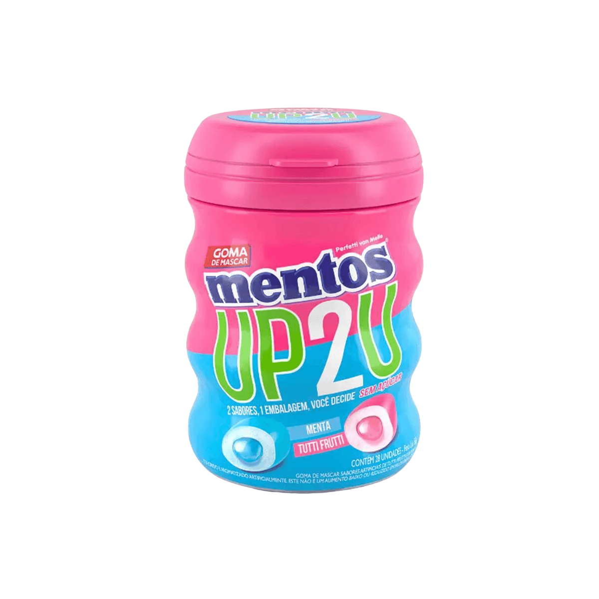 Mentos Up2U Chiclete Sem Acucar Sabor Menta e Tutti-Frutti com 28 unidades.png